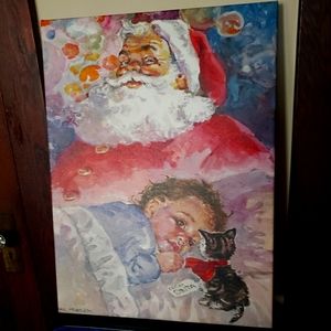 Two(2) Christmas / Santa themed canvas prints